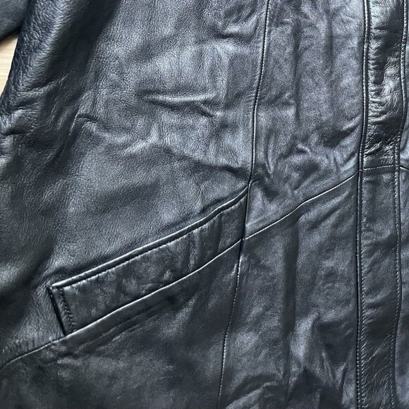 Jessica London Women's Plus Size A-Line Zip Front Leather Jacket - Size 20 - Picture 5 of 16